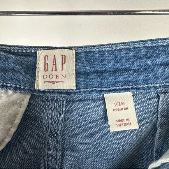 Gap x Doen Denim High Rise Trousers Womens Size 4 Blue Pleated Wide Leg Jeans - Picture 14 of 16